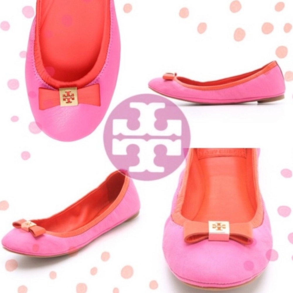 Tory Burch Flamingo Pink/Flame Orange Flats